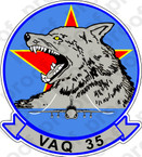 STICKER USN VAQ 35 GREY WOLVES