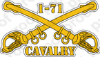 STICKER U S ARMY BADGE Cavalry Sabers 1-71