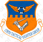 STICKER USAF 178TH TACTICAL FIGHTER GROUP