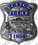 STICKER BOSTON POLICE BADGE NEW BLUE