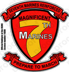 STICKER USMC UNIT   7TH MARINE REGIMENT C