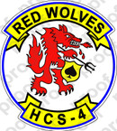 STICKER USN HCS 4 RED WOLVES SEA COMBAT SQUADRON