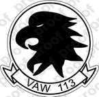 STICKER USN VAW 113 BLACK EAGLES
