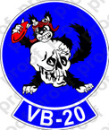 STICKER USN VB 20 BOMBING SQUADRONB