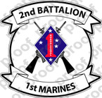 STICKER USMC UNIT   2ND BATTALION 1ST MARINE REGIMENT v1 ooo Lisc#20187