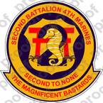 STICKER USMC UNIT   2ND BATTALION 4TH MARINE REGIMENT ooo Lisc# 20187