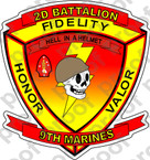 STICKER USMC UNIT   2ND BATTALION 9TH MARINE REGIMENT B ooo Lisc# 20187