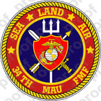 STICKER USMC 34TH MAU Marine Amphibious Unit