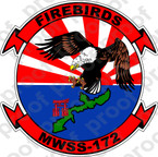 STICKER USMC MWSS 172 FIREBIRDS  ooo  USMC LISC NUMBER 20187