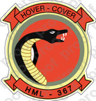 STICKER USMC HML 367 HOVER COVER ooo  USMC LISC NUMBER 20187