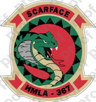 STICKER USMC HMLA 367 SCARFACE COL ooo  USMC LISC NUMBER 20187