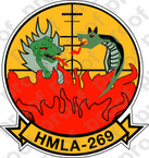 STICKER USMC HMLA 269 THE GUNNERS ooo  USMC LISC NUMBER 20187