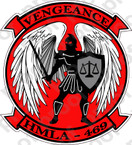 STICKER USMC HMLA 469 VENGEANCE ooo  USMC LISC NUMBER 20187