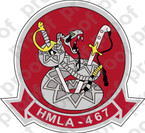 STICKER USMC HMLA 467 SABER A ooo  USMC LISC NUMBER 20187