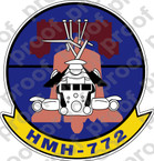 STICKER USMC HMH 772 THE HUSTLERS   ooo  USMC LISC NUMBER 20187