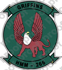 STICKER USMC HMM 266 GRIFFINS COL   ooo  USMC LISC NUMBER 20187