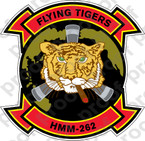 STICKER USMC HMM 262 FLYING TIGERS   ooo  USMC LISC NUMBER 20187