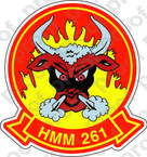 STICKER USMC HMM 261 RAGING BULLS   ooo  USMC LISC NUMBER 20187