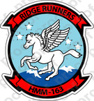 STICKER USMC HMM 163 RIDGE RUNNERS   ooo  USMC LISC NUMBER 20187