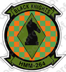 STICKER USMC HMM 264 BLACK KNIGHTS   ooo  USMC LISC NUMBER 20187