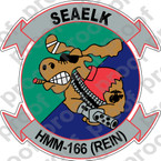 STICKER USMC HMM 166 BULLWINKLE   ooo  USMC LISC NUMBER 20187