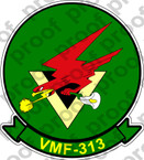 STICKER USMC VMF 313 Lily Packin Hellbirds   ooo  USMC LISC NUMBER 20187