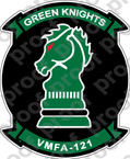 STICKER USMC VMFA 121 GREEN KNIGHTS   ooo  USMC LISC NUMBER 20187