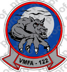 STICKER USMC VMFA 122 WEREWOLVES   ooo  USMC LISC NUMBER 20187