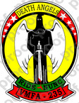 STICKER USMC VMFA 235 DEATH ANGELS   ooo  USMC LISC NUMBER 20187