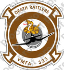 STICKER USMC VMFA 323 DEATH RATTLERS   ooo  USMC LISC NUMBER 20187