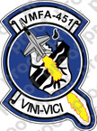 STICKER USMC VMFA 451 BLUE DEVILS   ooo  USMC LISC NUMBER 20187