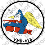 STICKER USMC VMB 613 BOMBER SQUADRON   ooo  USMC LISC NUMBER 20187