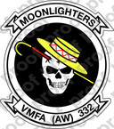 STICKER USMC VMFA AW 332 MOONLIGHTERS   ooo  USMC LISC NUMBER 20187