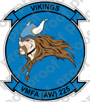 STICKER USMC VMFA AW 225 VIKINGS   ooo  USMC LISC NUMBER 20187
