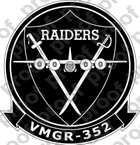 STICKER USMC VMGR 352 RAIDERS   ooo  USMC LISC NUMBER 20187