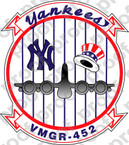 STICKER USMC VMGR 452 YANKEES  ooo  USMC LISC NUMBER 20187