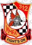 STICKER USMC VMFA 312 CHECKERBOARDS  ooo  USMC LISC NUMBER 20187