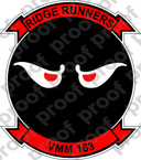 STICKER USMC VMM 163 RIDGE RUNNERS B   ooo  USMC LISC NUMBER 20187
