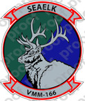 STICKER USMC VMM 166 SEAELK   ooo  USMC LISC NUMBER 20187