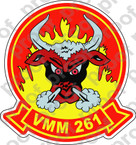 STICKER USMC VMM 261 RAGING BULLS   ooo  USMC LISC NUMBER 20187