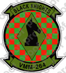 STICKER USMC VMM 264 BLACK KNIGHTS   ooo  USMC LISC NUMBER 20187