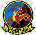 STICKER USMC VMM 268 RED DRAGONS   ooo  USMC LISC NUMBER 20187