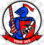 STICKER USMC VMM 365 BLUE KNIGHTS   ooo  USMC LISC NUMBER 20187