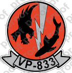 STICKER USN VP 833 PATROL SQUADRON