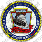 STICKER USN US NAVY SSBN 735 USS PENNSYLVANIA