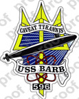 STICKER USN US NAVY SSN 596 USS BARB