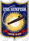 STICKER USN US NAVY SSN 649 USS SUNFISH