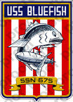 STICKER USN US NAVY SSN 675 USS BLUEFISH