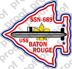 STICKER USN US NAVY SSN 689 USS BATON ROUGE