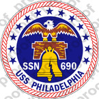 STICKER USN US NAVY SSN 690 USS PHILADELPHIA